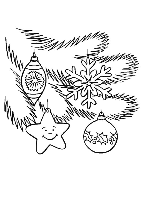 Piękne świąteczne ozdoby kolorowanka do druku